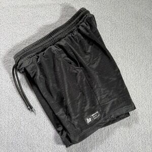 Muscle Nation Running Workout Gym Shorts Mens Small Black Drawstrings Pockets